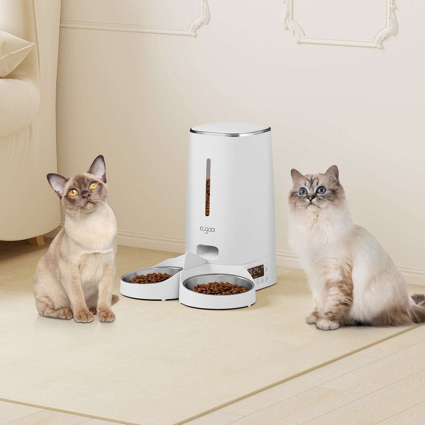 EUGAD Automatischer Futterspender mit 2 Näpfen - Premium - Nur 69.99€! Nur bei My Pets Life